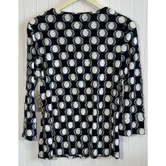 A’La Carte Blouse Women’s Small Button Detail Freyed Polka. Dots 3/4 Sleeve - Picture 5 of 6